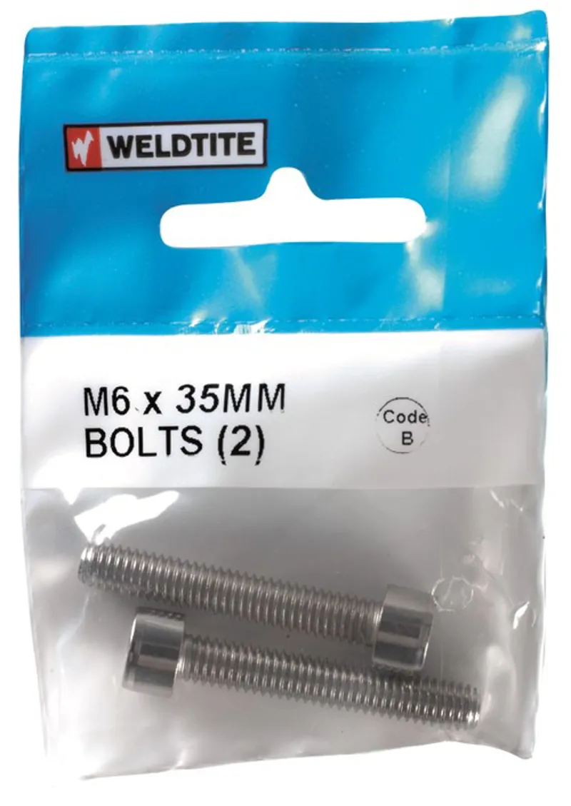 Weldtite Bikebits 08023 - M6 X 35mm Bolts in Silver